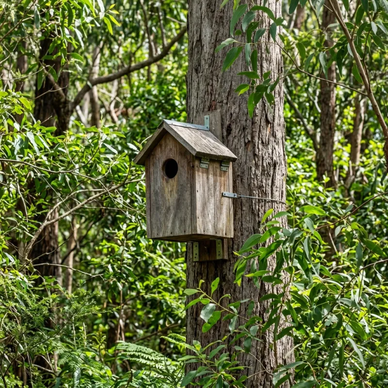 Animal nesting box installed as a humane alternative to a Chadstone roof cavity
